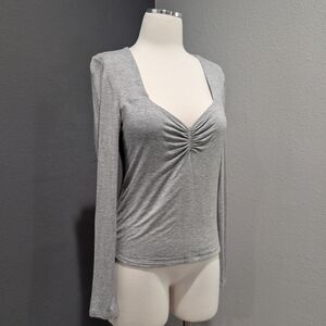 BP Nordstrom Women's Grey Heather Low Front Top Size Medium
